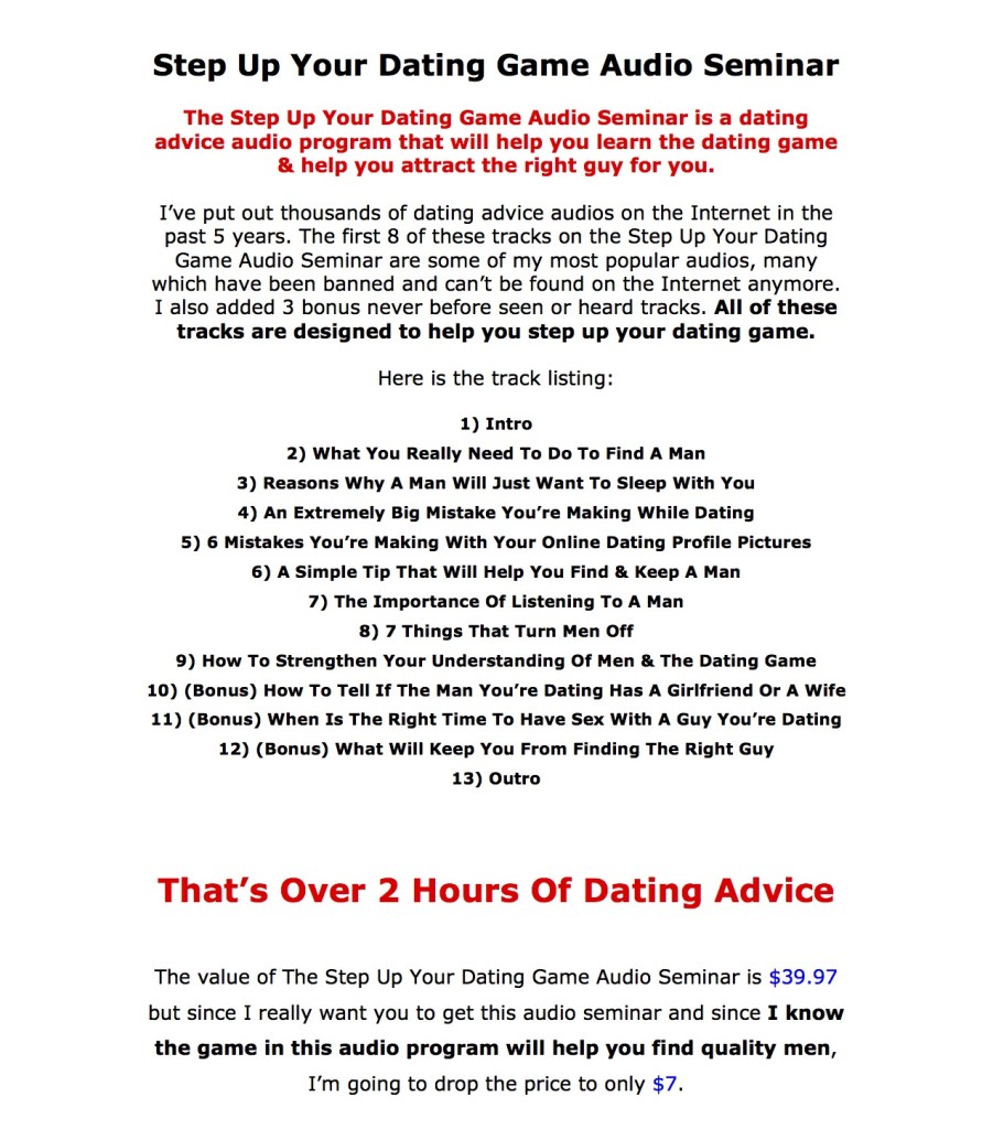 Step Up Your Dating Game sales women copy